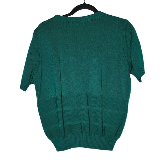 Vintage 80's Women's Keneth Too Terrier Dog Knit Short Sleeve Sweater Size Large - Picture 2 of 7